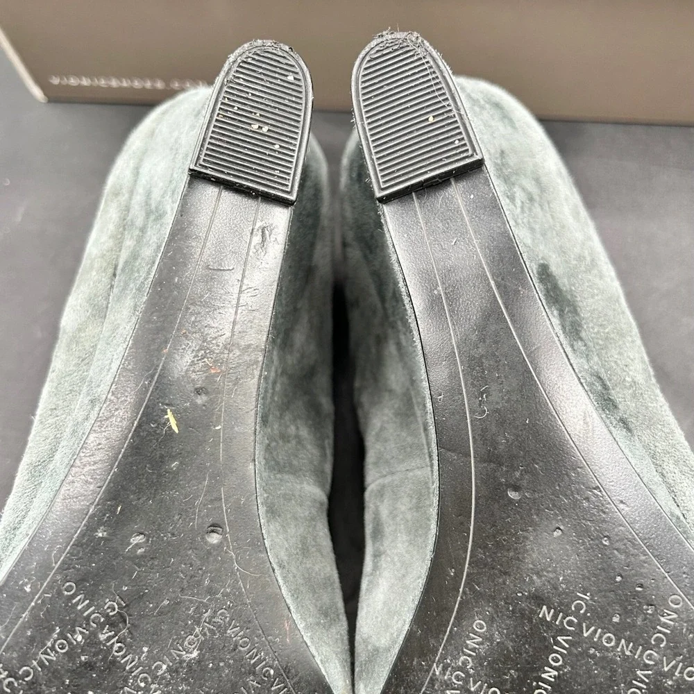 Vionic Lux Camden Wedge Heel Pumps Comfortable Dark‎ Gray Suede Size 8